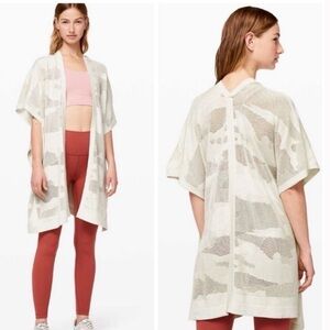 Lululemon Womens One Size Heathered Light Ivory Find Your Light Wrap Sweater